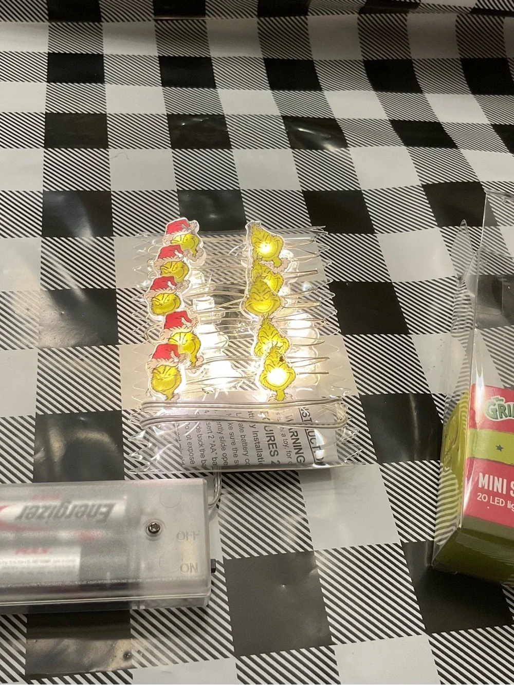 2 Sets! New Grinch Mini LED Lights. Holiday Christmas Festive Party Home Decor.